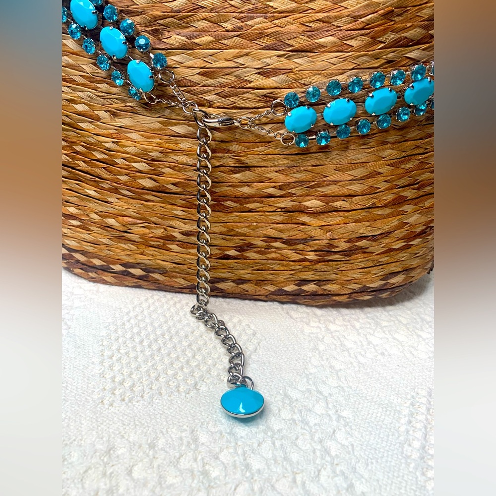 Y2K Turquoise Blue Gemstone 💎 Belt
